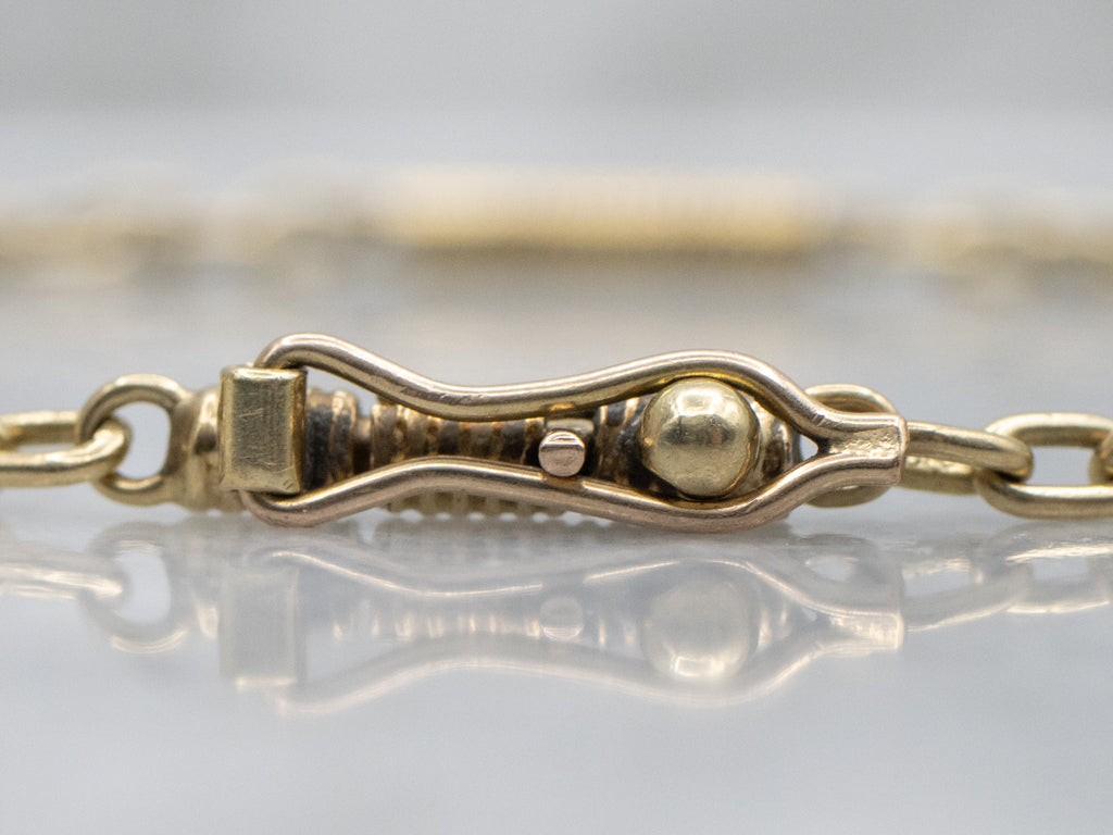 Coiled-Tube and Curb Link 18-Karat Gold Bracelet