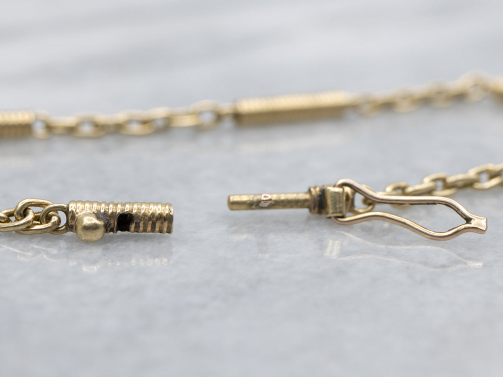 Coiled-Tube and Curb Link 18-Karat Gold Bracelet