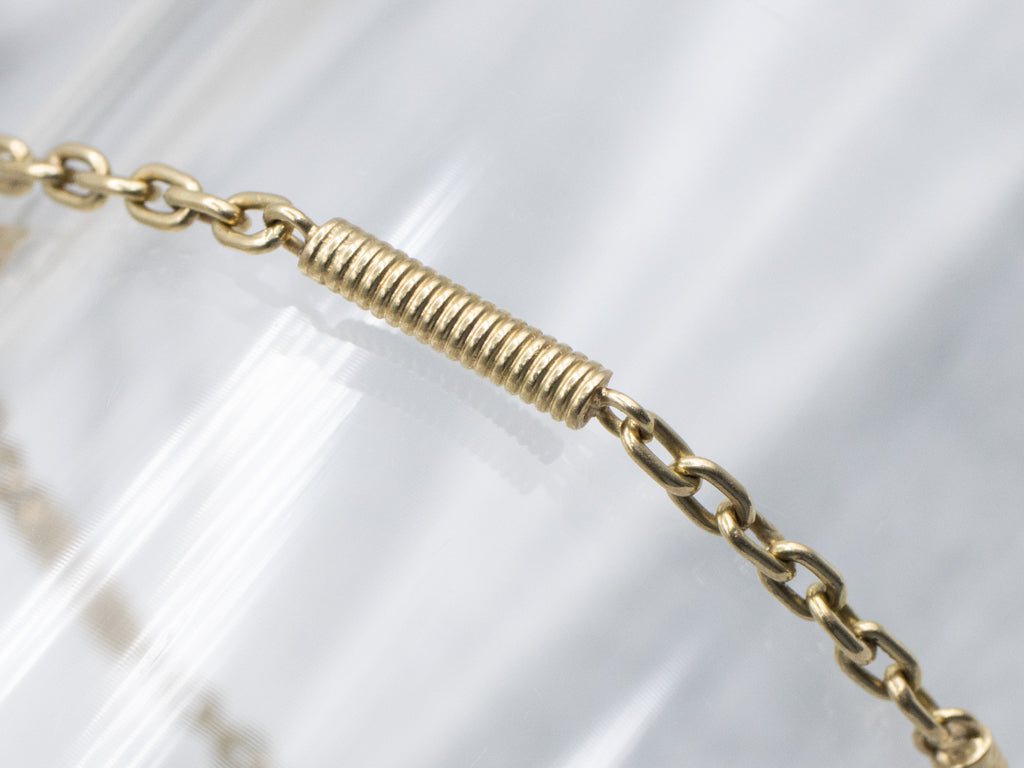 Coiled-Tube and Curb Link 18-Karat Gold Bracelet