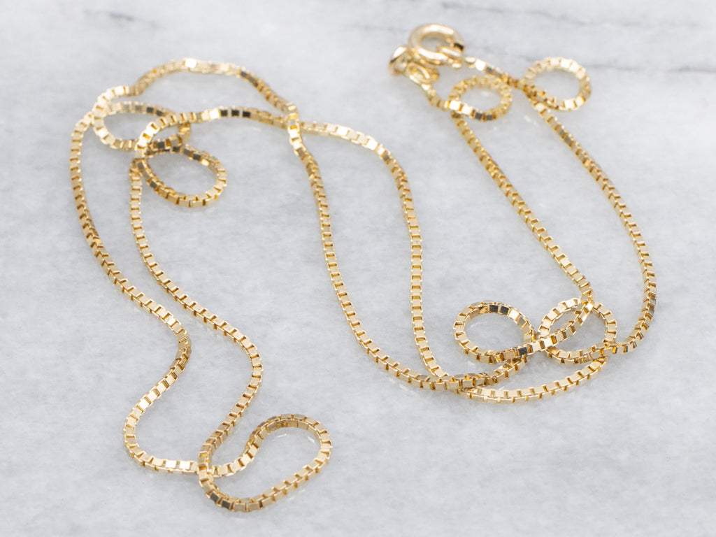 Italian Gold Box Chain with Spring Ring Clasp