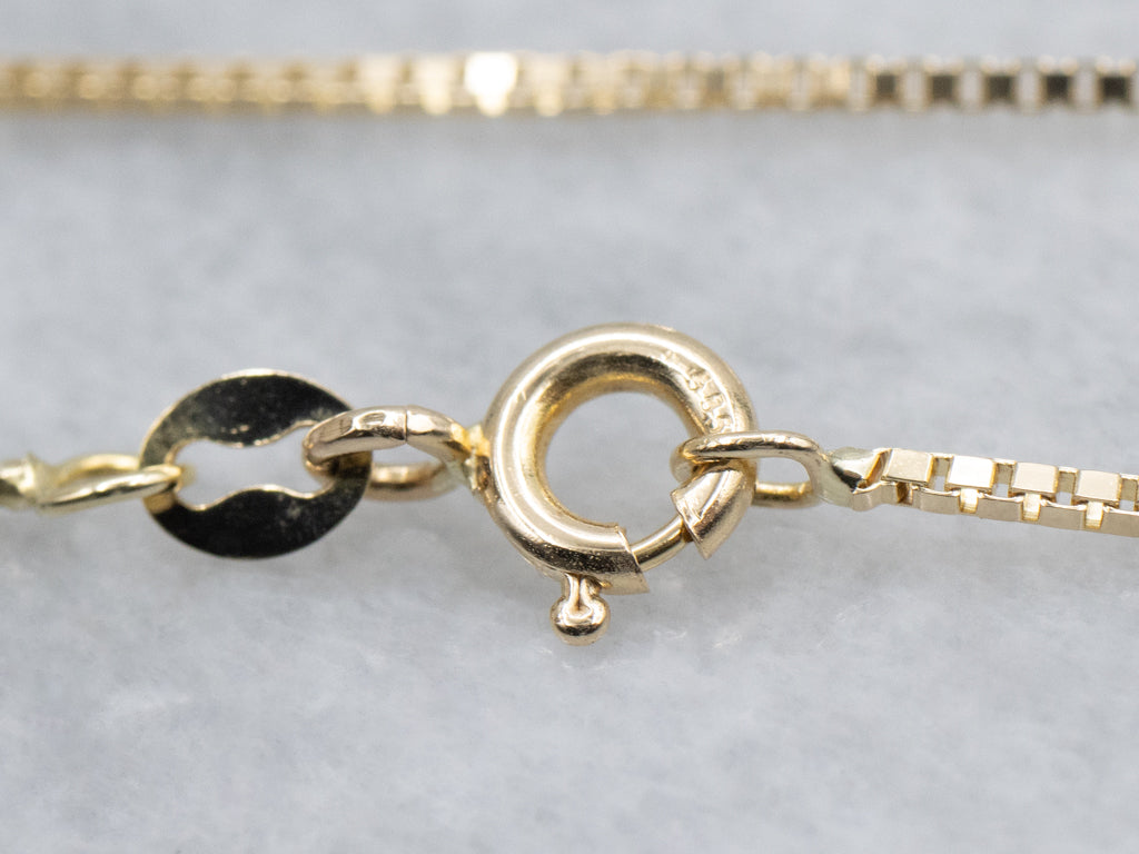 Italian Gold Box Chain with Spring Ring Clasp