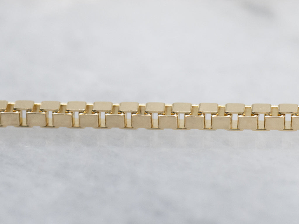 Italian Gold Box Chain with Spring Ring Clasp