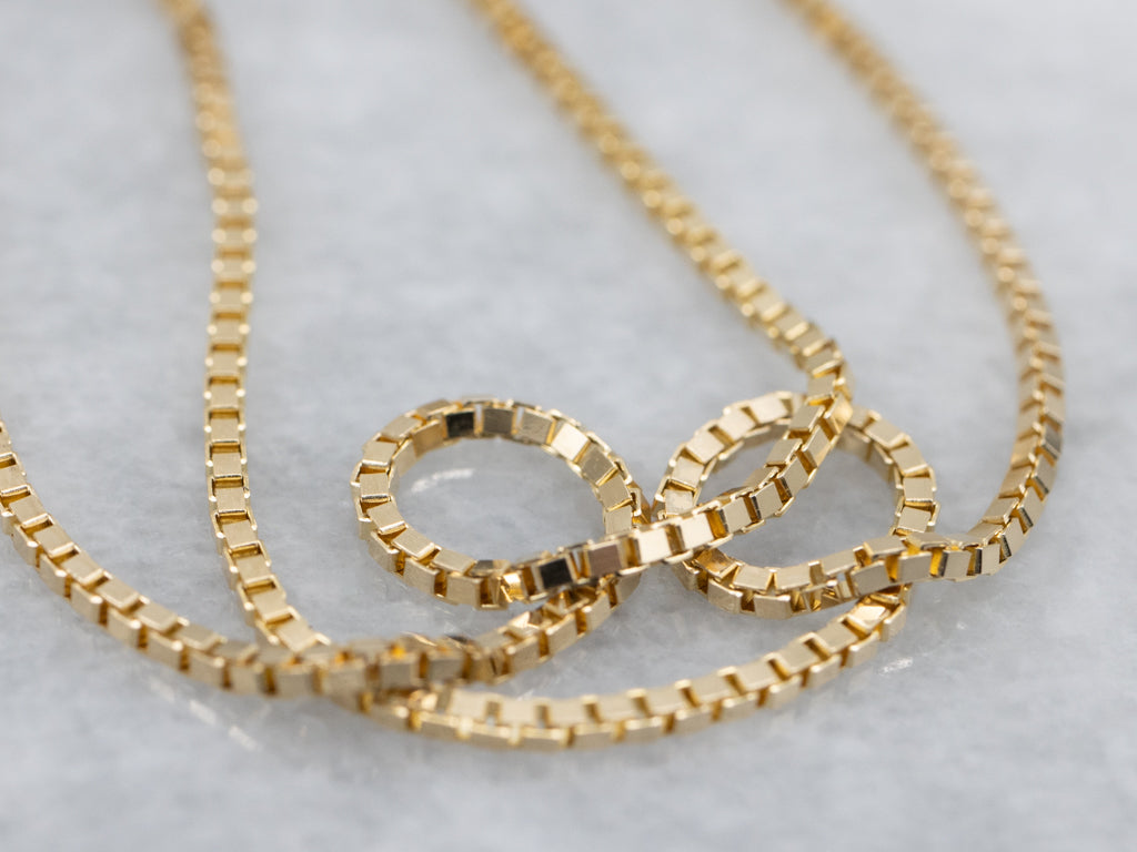 Italian Gold Box Chain with Spring Ring Clasp