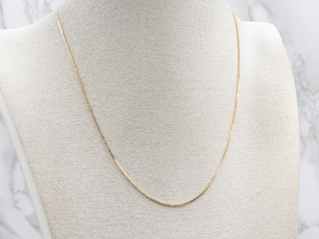Italian Gold Box Chain with Spring Ring Clasp