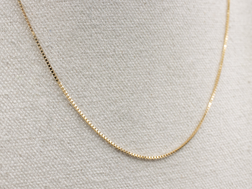 Italian Gold Box Chain with Spring Ring Clasp