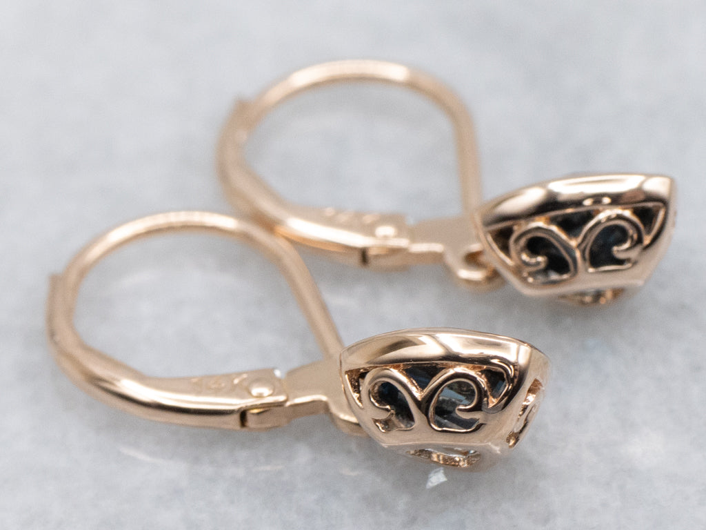 Trillion-Cut London Blue Topaz Drop Earrings