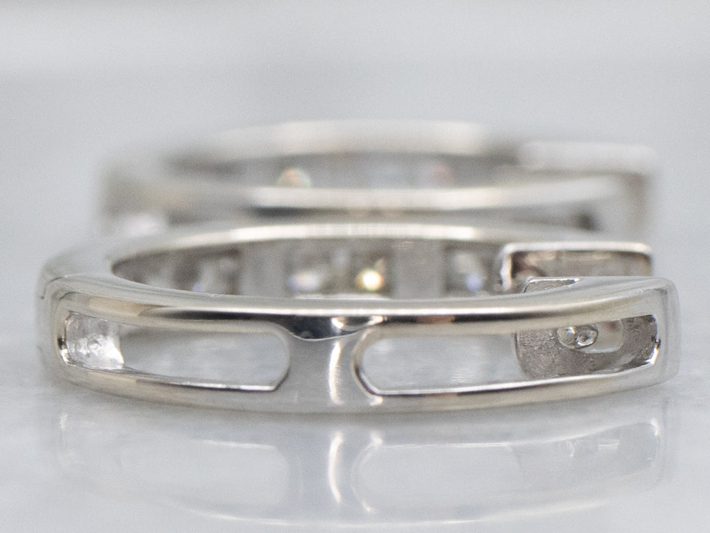 White Gold Channel-Set Diamond Huggie Hoop Earrings