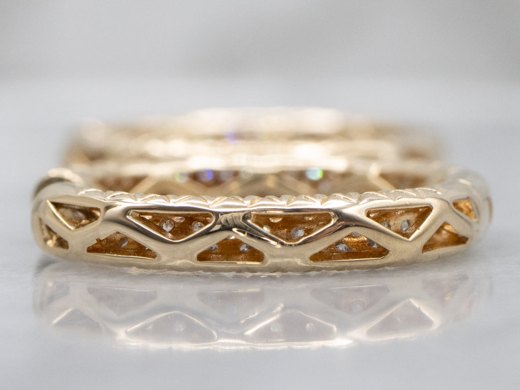 Diamond Encrusted Two-Tone Hoop Earrings
