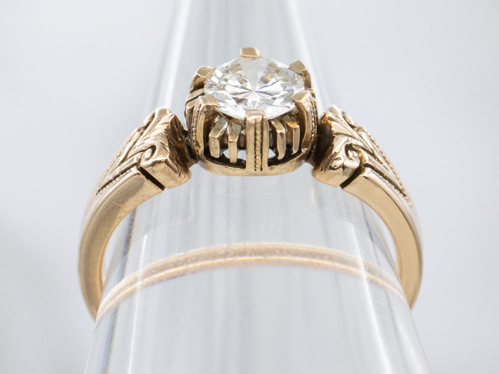 Victorian Era Brilliant Diamond Solitaire Engagement Ring