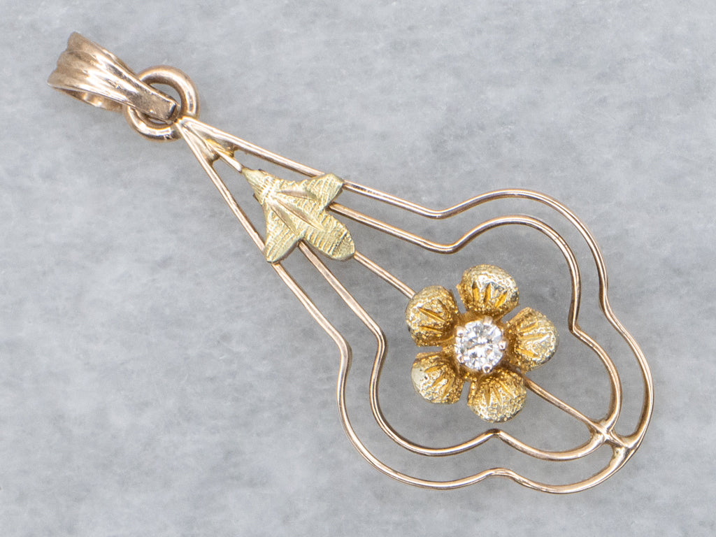 Sweet Little Diamond Flower Lavalier Pendant