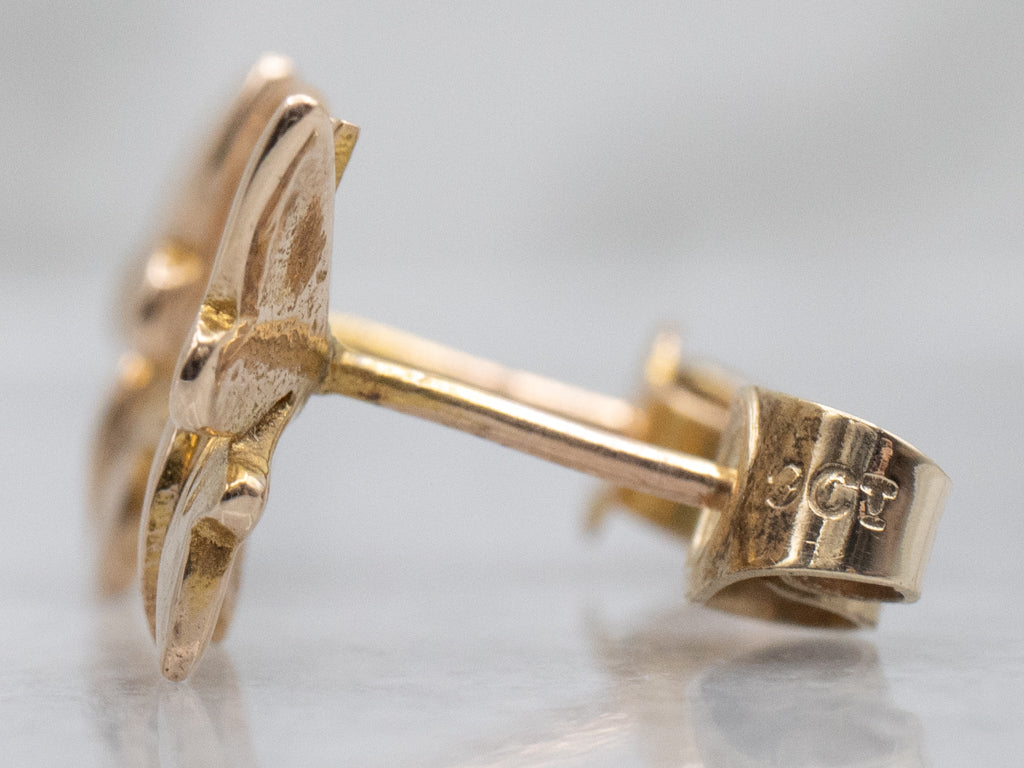 Vintage Gold Butterfly Stud Earrings
