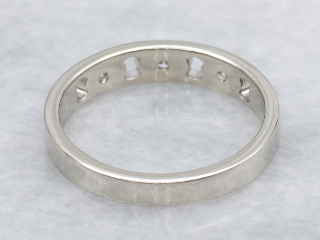 Vintage White Gold Pierced Diamond Band