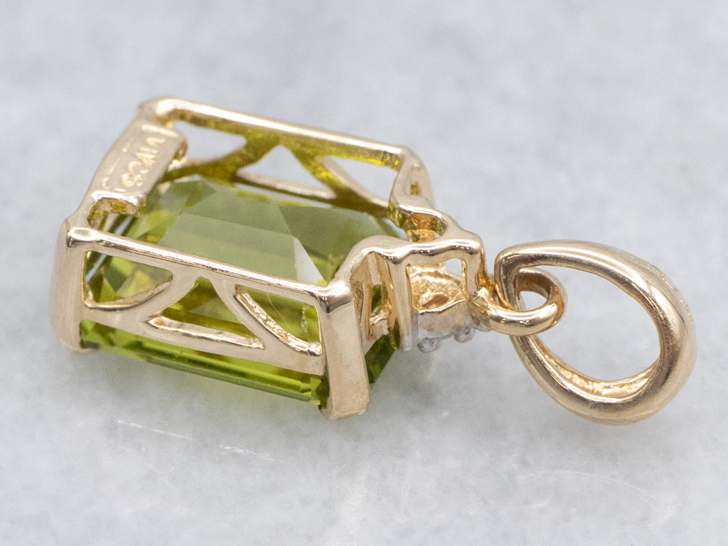 Peridot and Diamond Gemstone Pendant