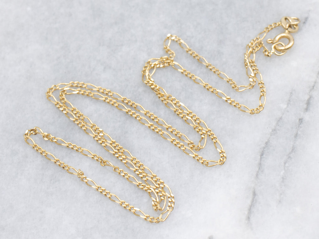 18-Karat Yellow Italian Gold Figaro Chain