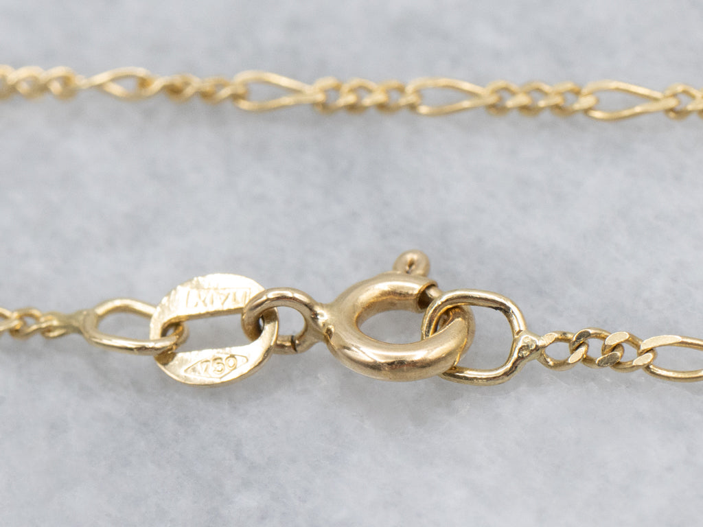 18-Karat Yellow Italian Gold Figaro Chain