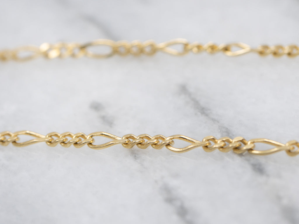 18-Karat Yellow Italian Gold Figaro Chain