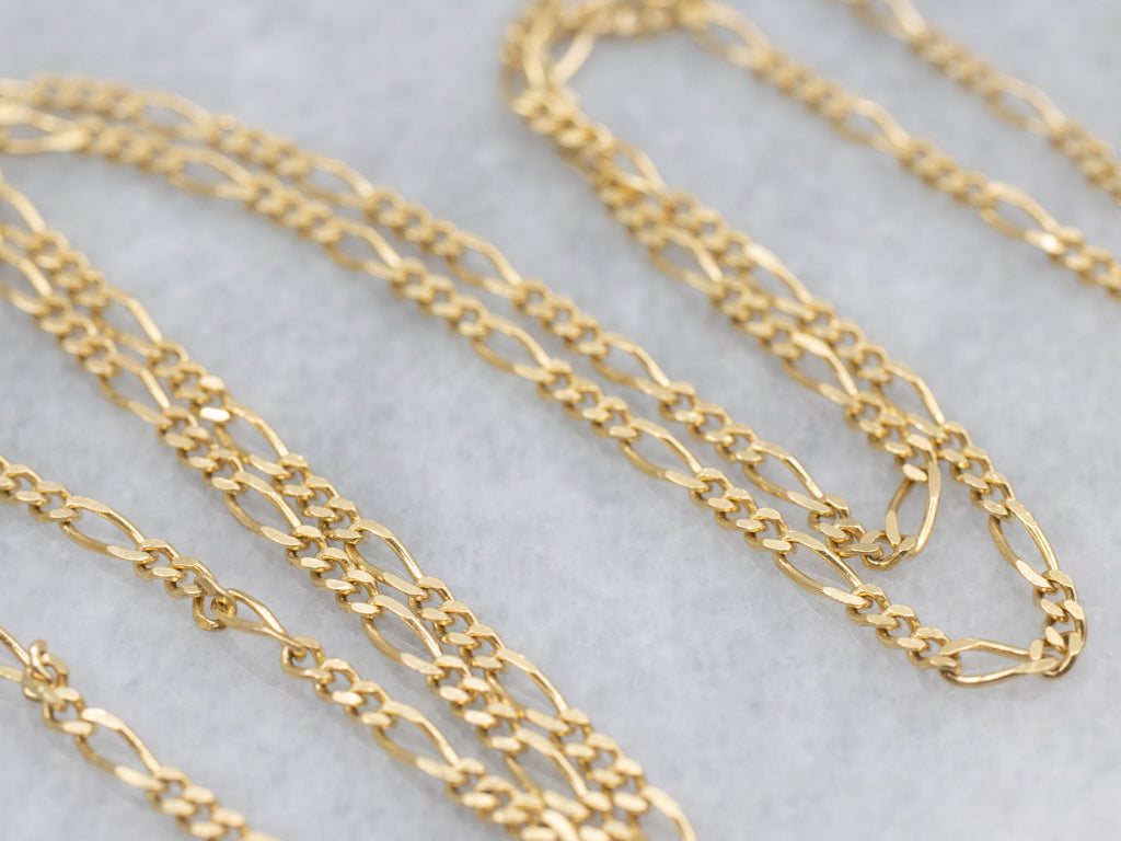 18-Karat Yellow Italian Gold Figaro Chain