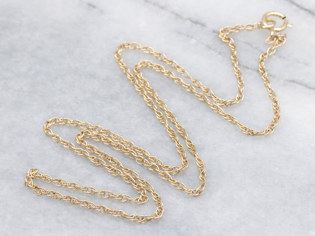 Yellow Gold Rope Chain with Spring Ring Clasp