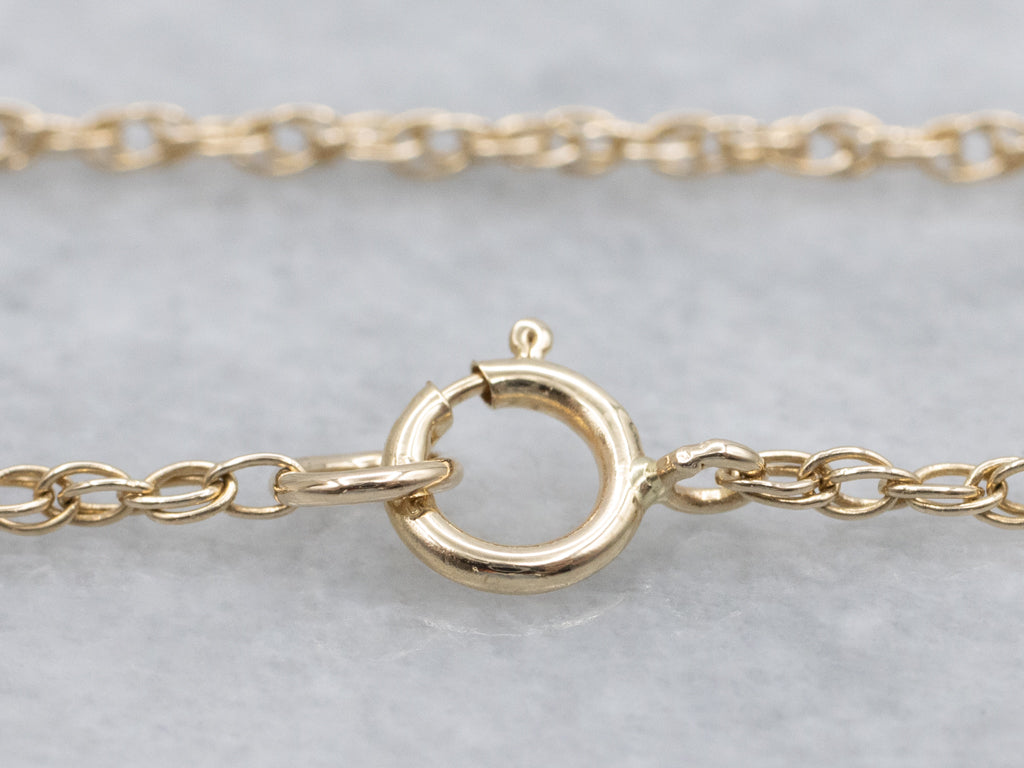 Yellow Gold Rope Chain with Spring Ring Clasp