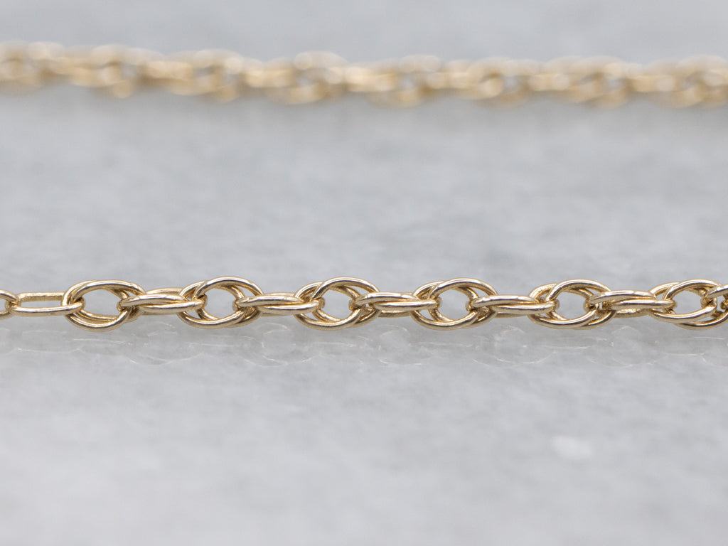 Yellow Gold Rope Chain with Spring Ring Clasp