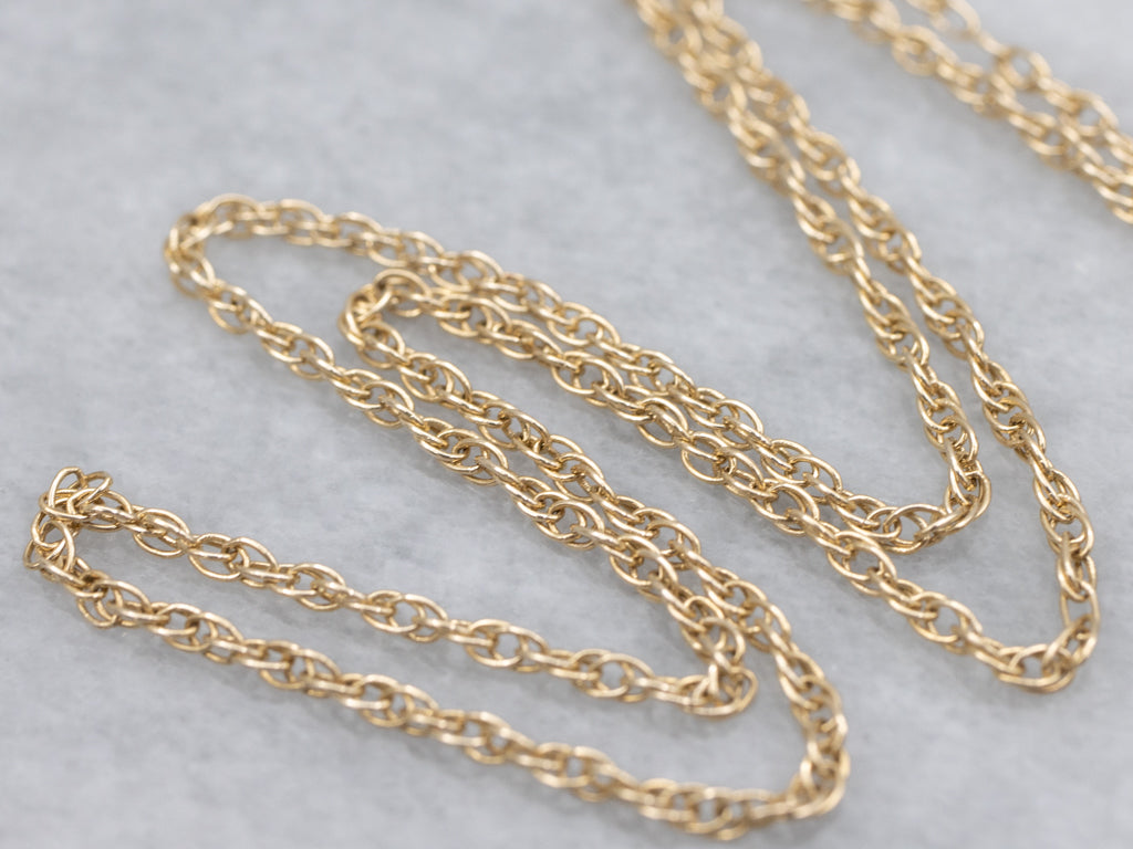 Yellow Gold Rope Chain with Spring Ring Clasp