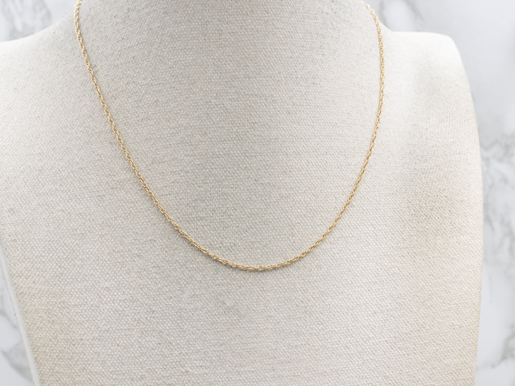 Yellow Gold Rope Chain with Spring Ring Clasp
