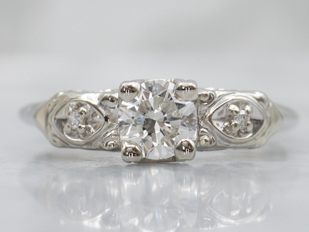 Retro Era 1950s Brilliant Diamond Engagement Ring