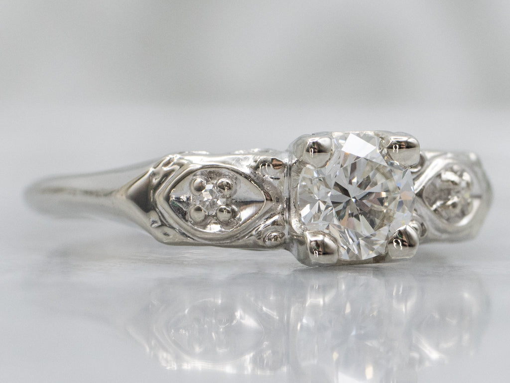 Retro Era 1950s Brilliant Diamond Engagement Ring