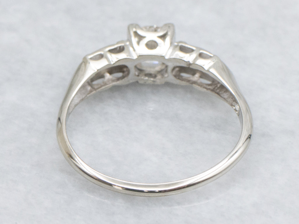 Retro Era 1950s Brilliant Diamond Engagement Ring