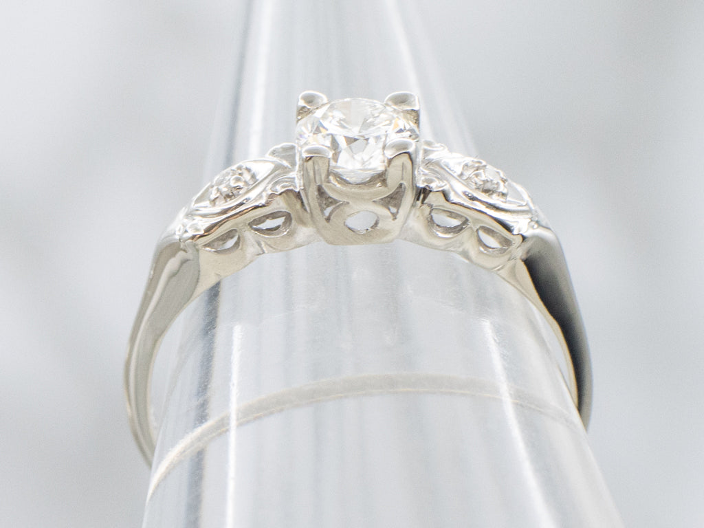 Retro Era 1950s Brilliant Diamond Engagement Ring