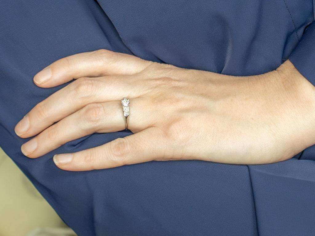 Retro Era 1950s Brilliant Diamond Engagement Ring
