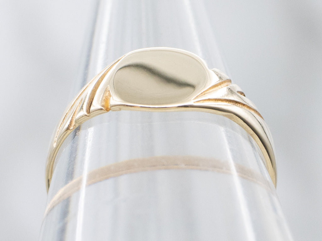 Twisting Gold Vintage Signet Ring