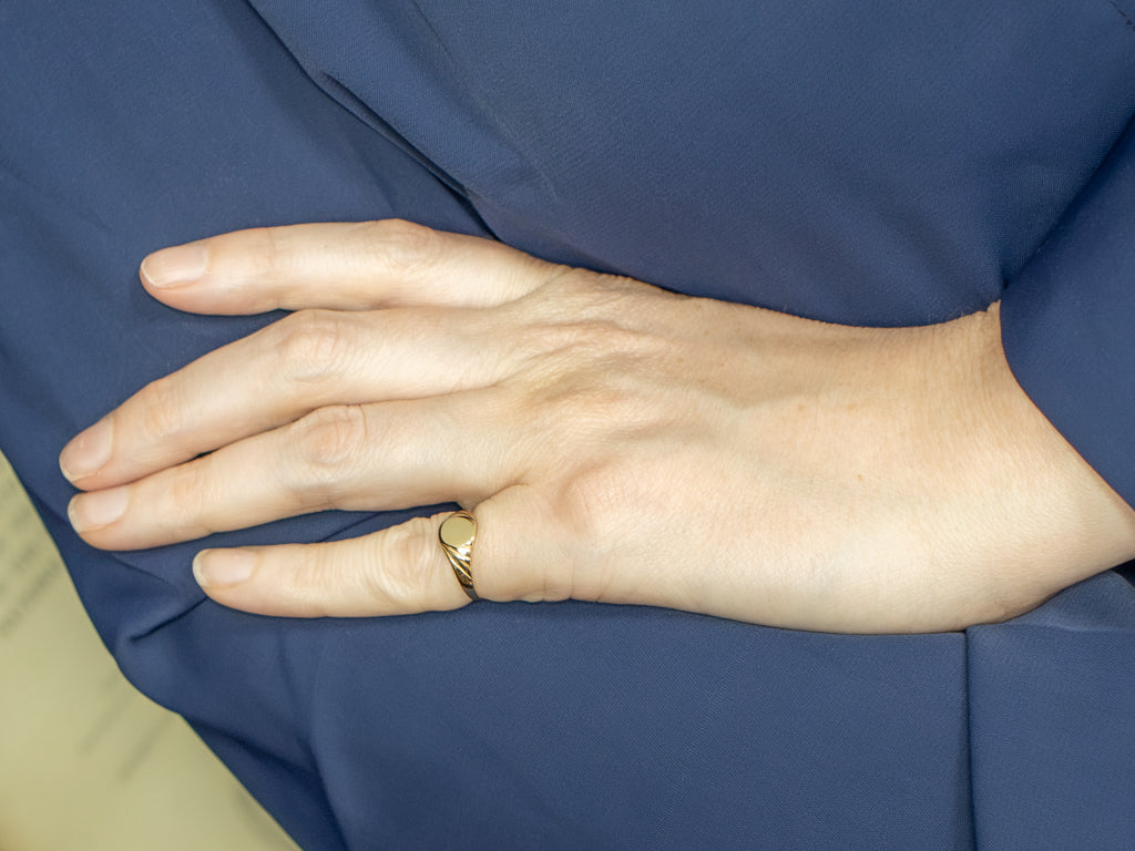 Twisting Gold Vintage Signet Ring