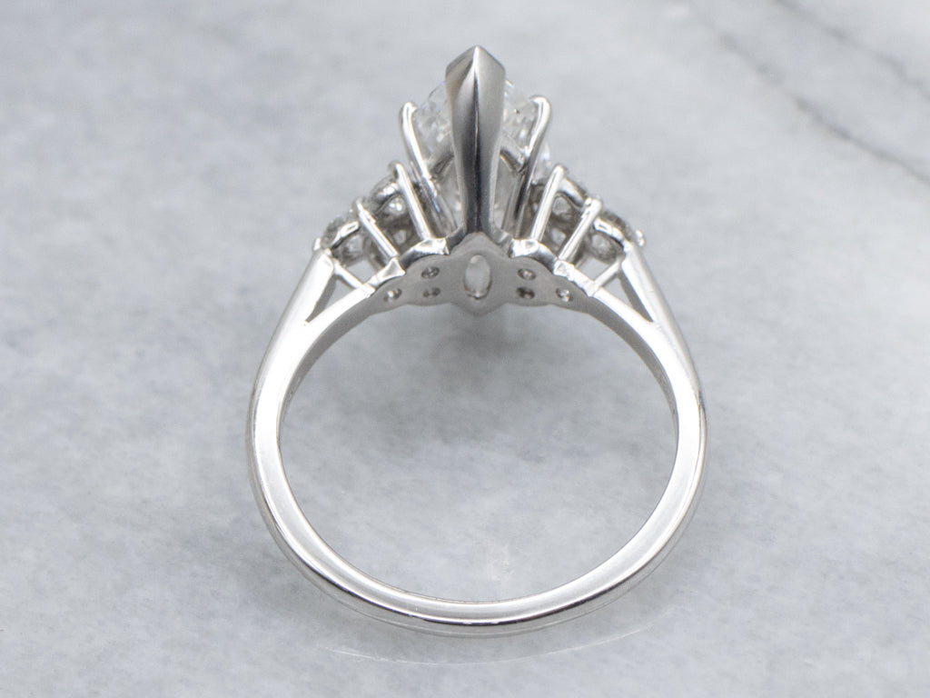 Luxurious Platinum and Marquise-Cut GIA Certified Diamond Ring