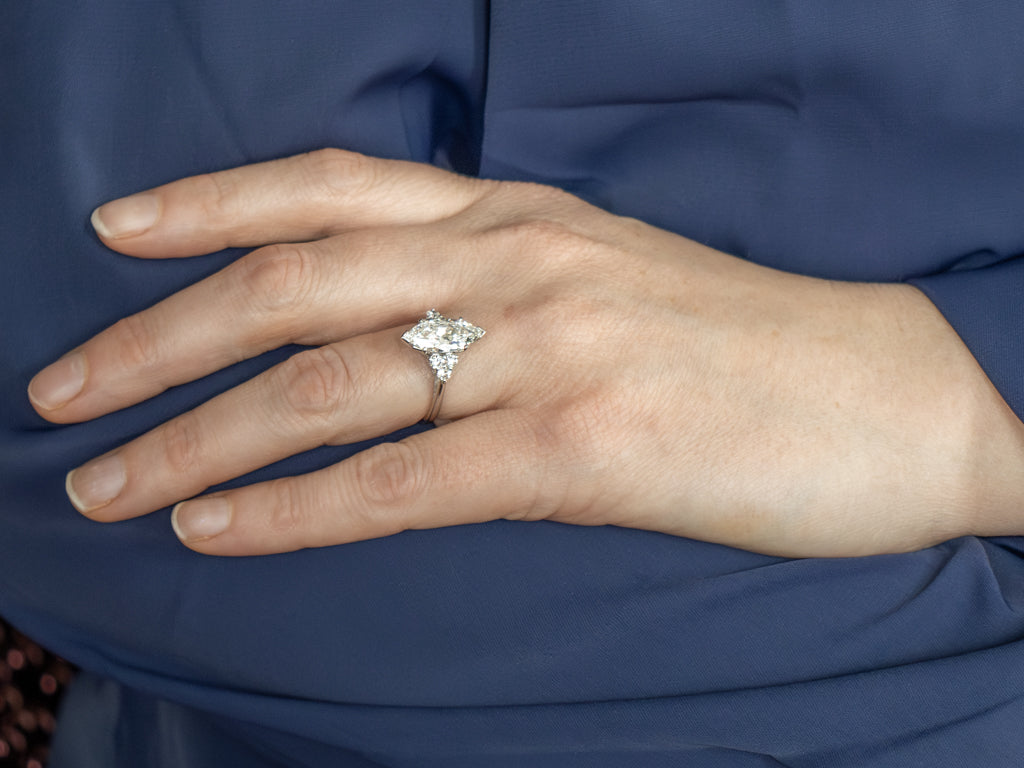 Luxurious Platinum and Marquise-Cut GIA Certified Diamond Ring