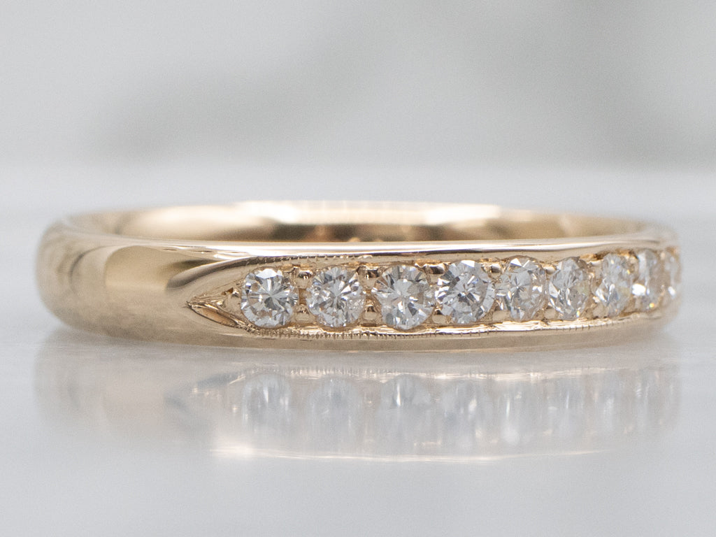 Diamond Yellow Gold Wedding Band