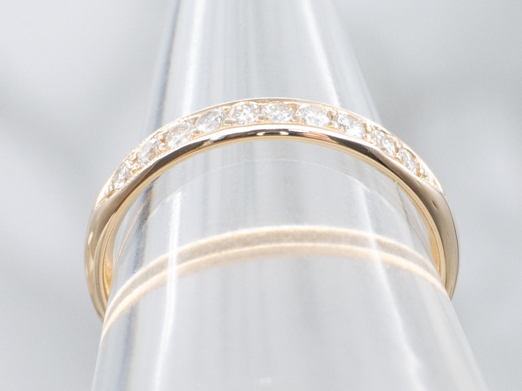 Diamond Yellow Gold Wedding Band