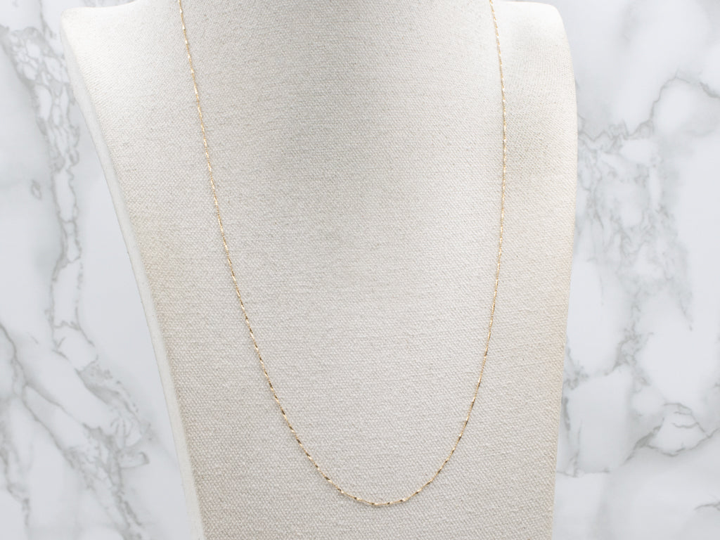 Long Italian Gold Krinkle Link Chain