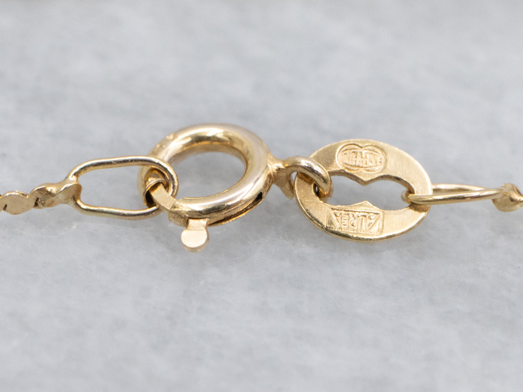 Yellow Italian Gold Krinkle Chain with Spring Ring Clasp