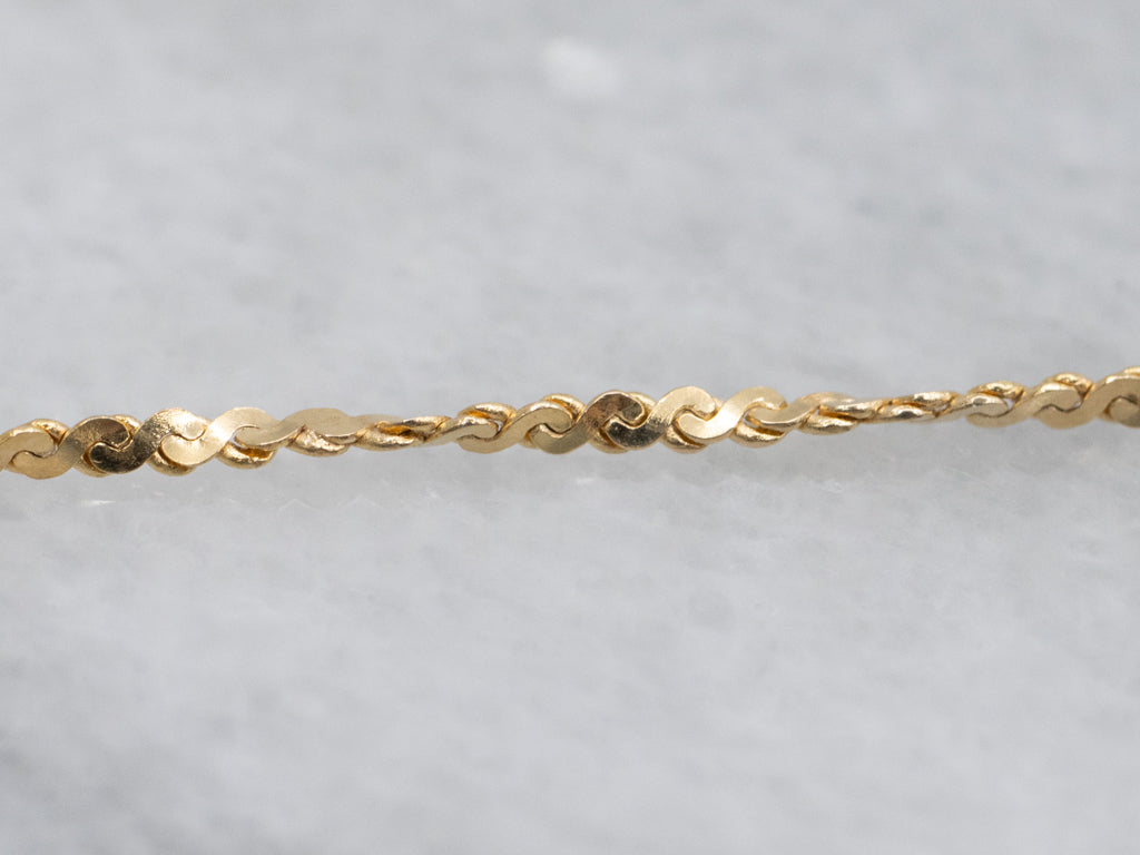 Yellow Italian Gold Krinkle Chain with Spring Ring Clasp