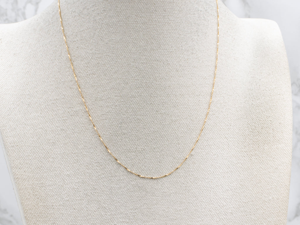 Yellow Italian Gold Krinkle Chain with Spring Ring Clasp