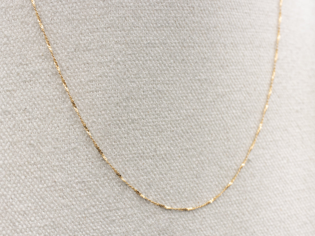 Yellow Italian Gold Krinkle Chain with Spring Ring Clasp