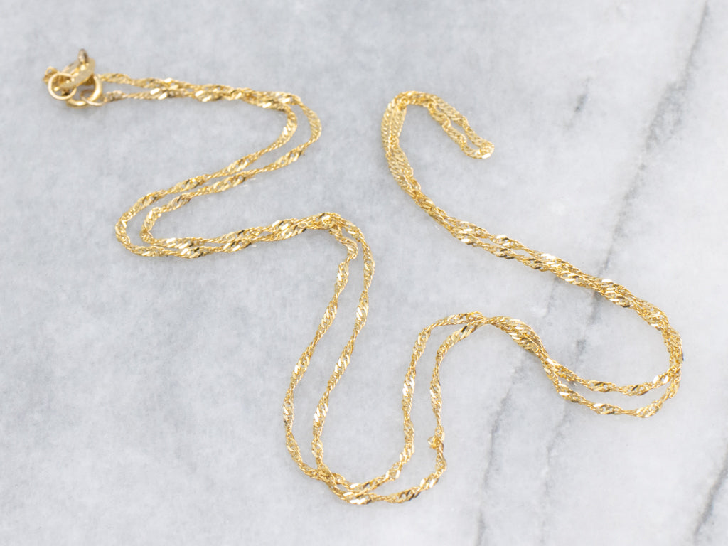 Italian Yellow Gold Singapore Chain
