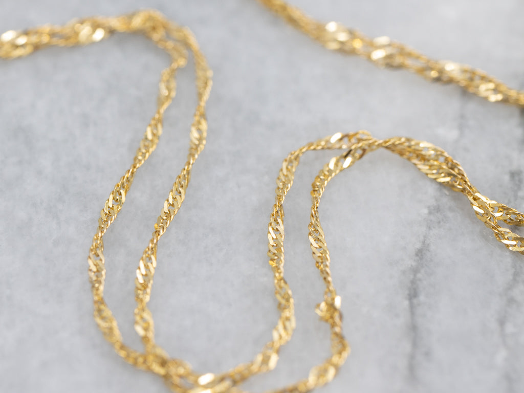 Italian Yellow Gold Singapore Chain