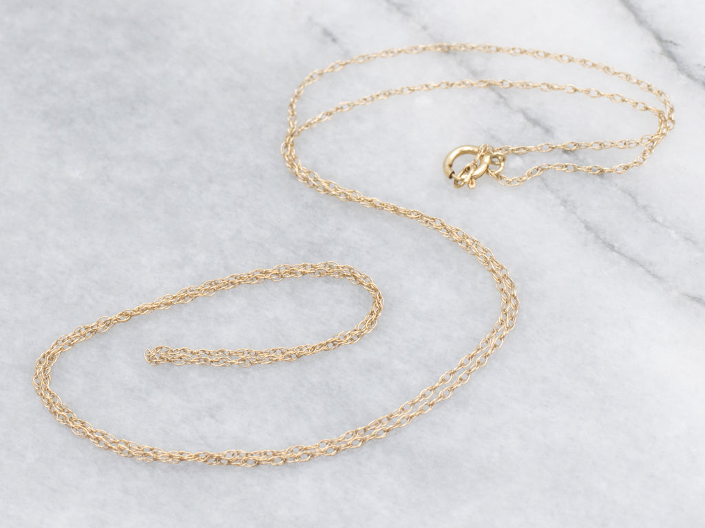 Dainty Yellow Gold Rope Chain