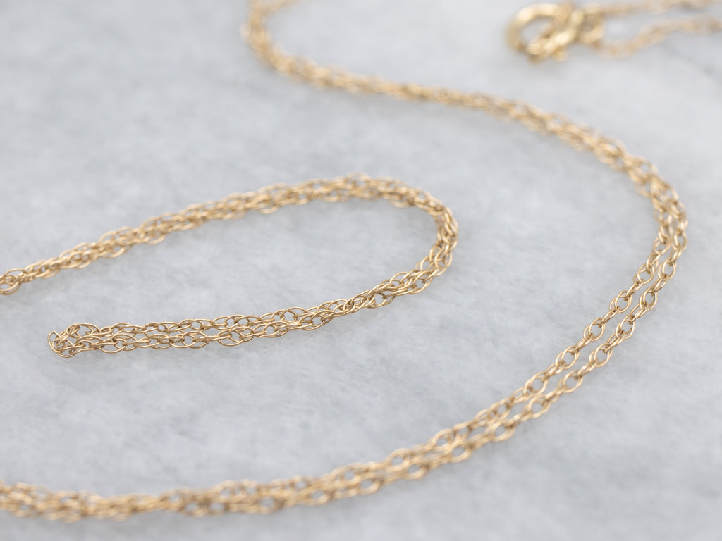 Dainty Yellow Gold Rope Chain