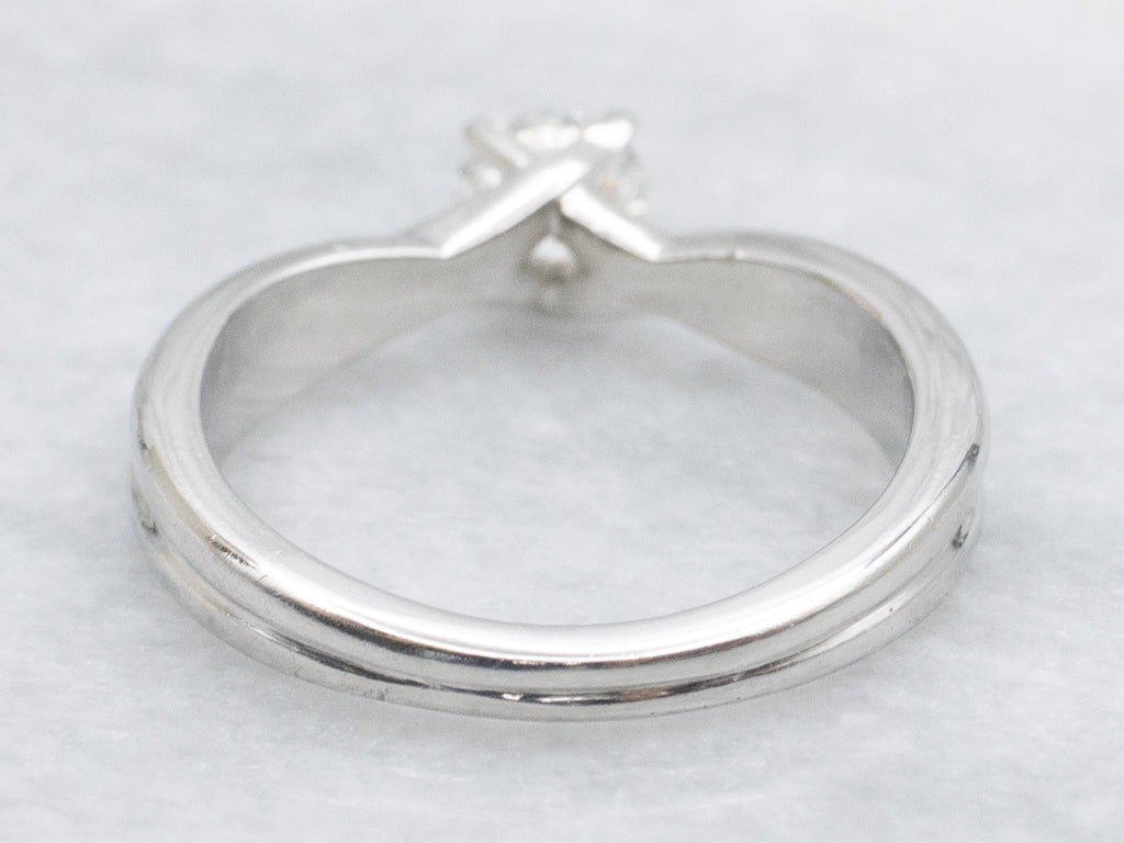 Platinum Twist Brilliant Diamond Solitaire Engagement Ring