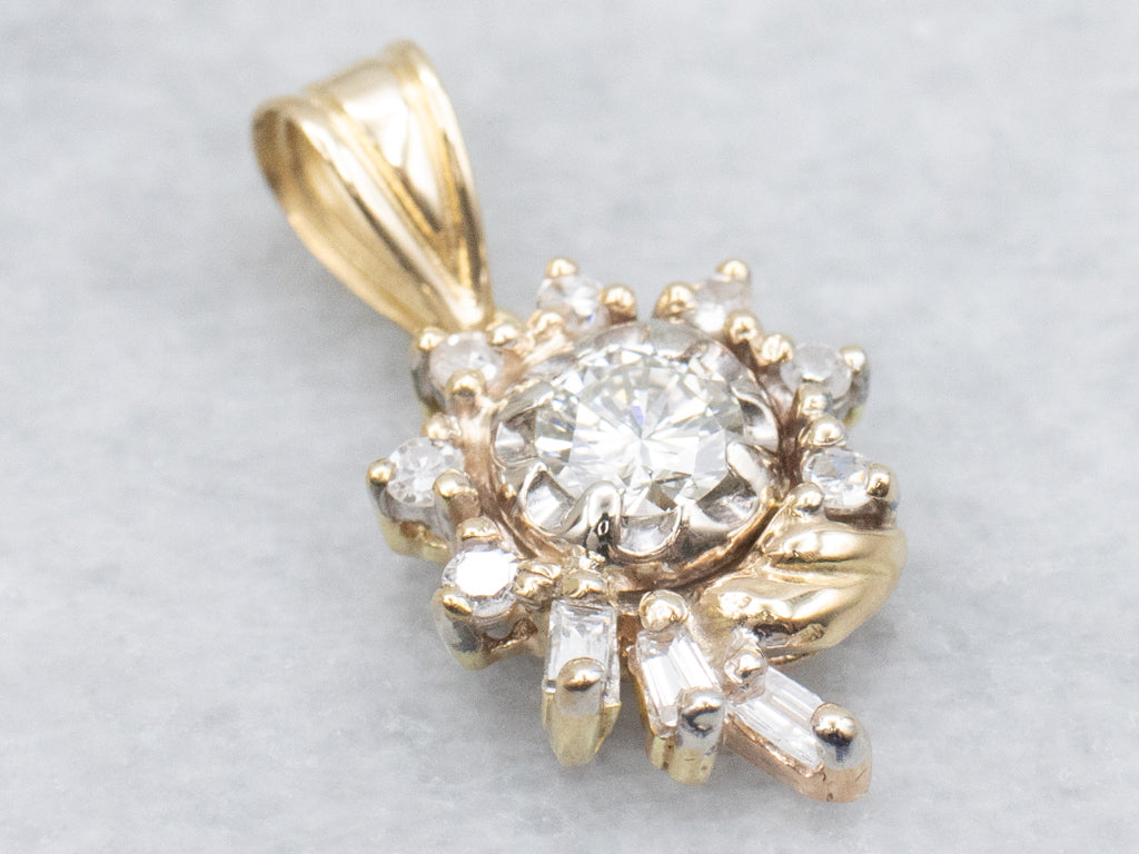 Sparkling Mix-Cut Diamond Gemstone Pendant