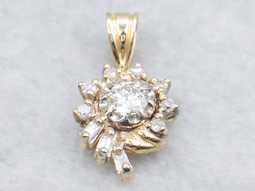 Sparkling Mix-Cut Diamond Gemstone Pendant