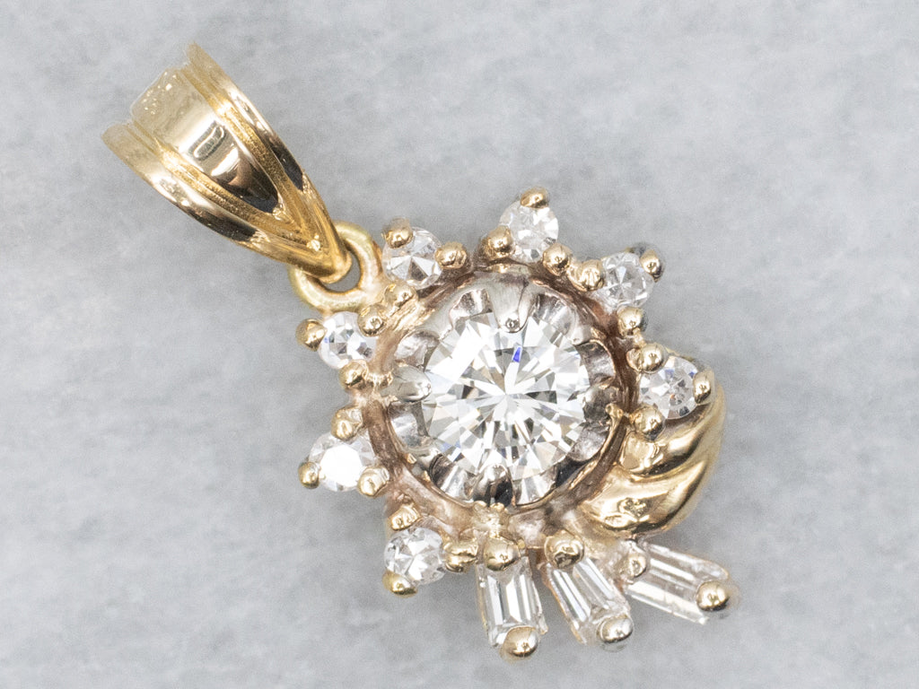 Sparkling Mix-Cut Diamond Gemstone Pendant